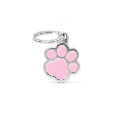 Classic Small Pink Paw ID Tag