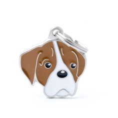 Friends White and Brown Boxer ID Tag