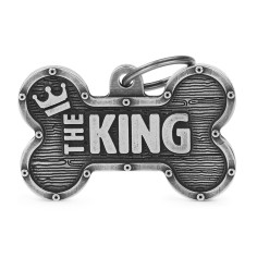 Bronx "The King" XL Bone ID Tag in Antique Silver