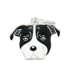 Friends Black and White Amstaff ID Tag