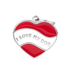 Charms Heart "I Love My Dog" ID Tag
