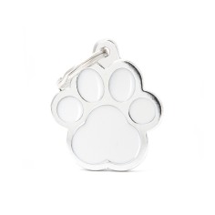 Classic Big White Paw ID Tag