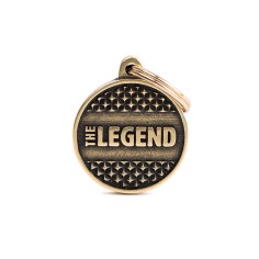 Bronx "The Legend" Small Circle with Studs ID Tag in English Brass