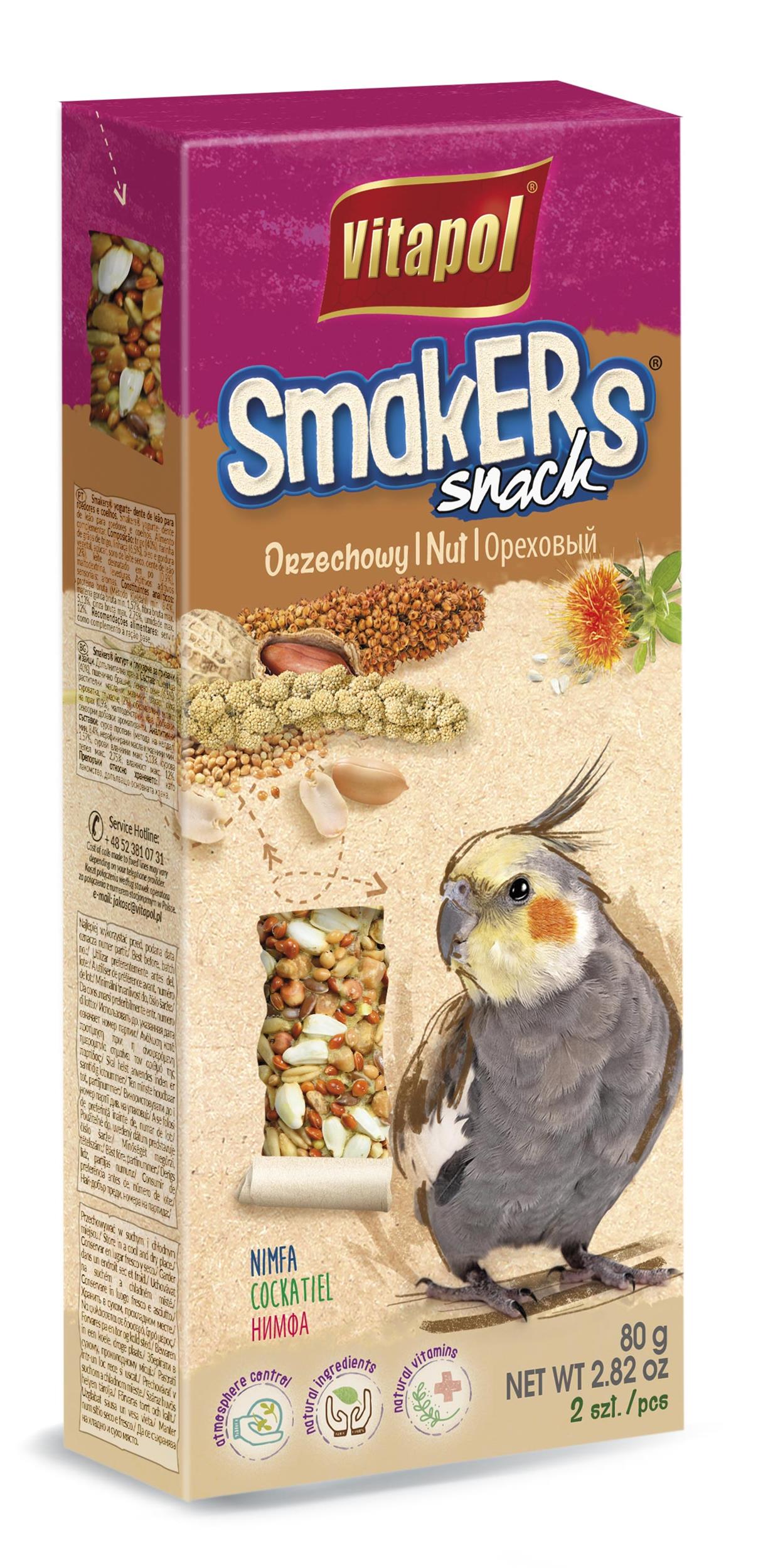 Smakers Snack orzechowy dla nimfy 2 szt.