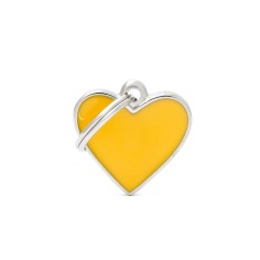 Basic Handmade Small Yellow Heart ID Tag