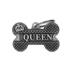 Bronx "The Queen" Big Bone ID Tag in Antique Silver