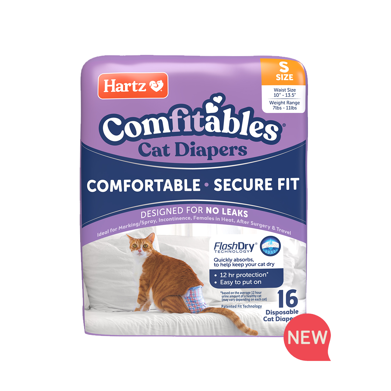 Hartz® Comfitables® Cat Diapers, Size S, 7-11 lbs.