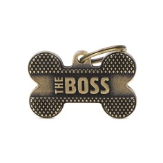 Bronx "The Boss" Big Bone ID Tag in English Brass