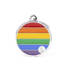 Rainbow Big Circle ID Tag