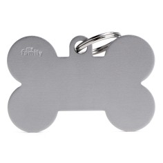 Basic XL Aluminum Gray Bone ID Tag