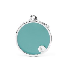 Basic Handmade Big Light Blue Circle ID Tag