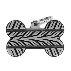 Bronx XL Pneumatic Bone ID Tag in Antique Silver