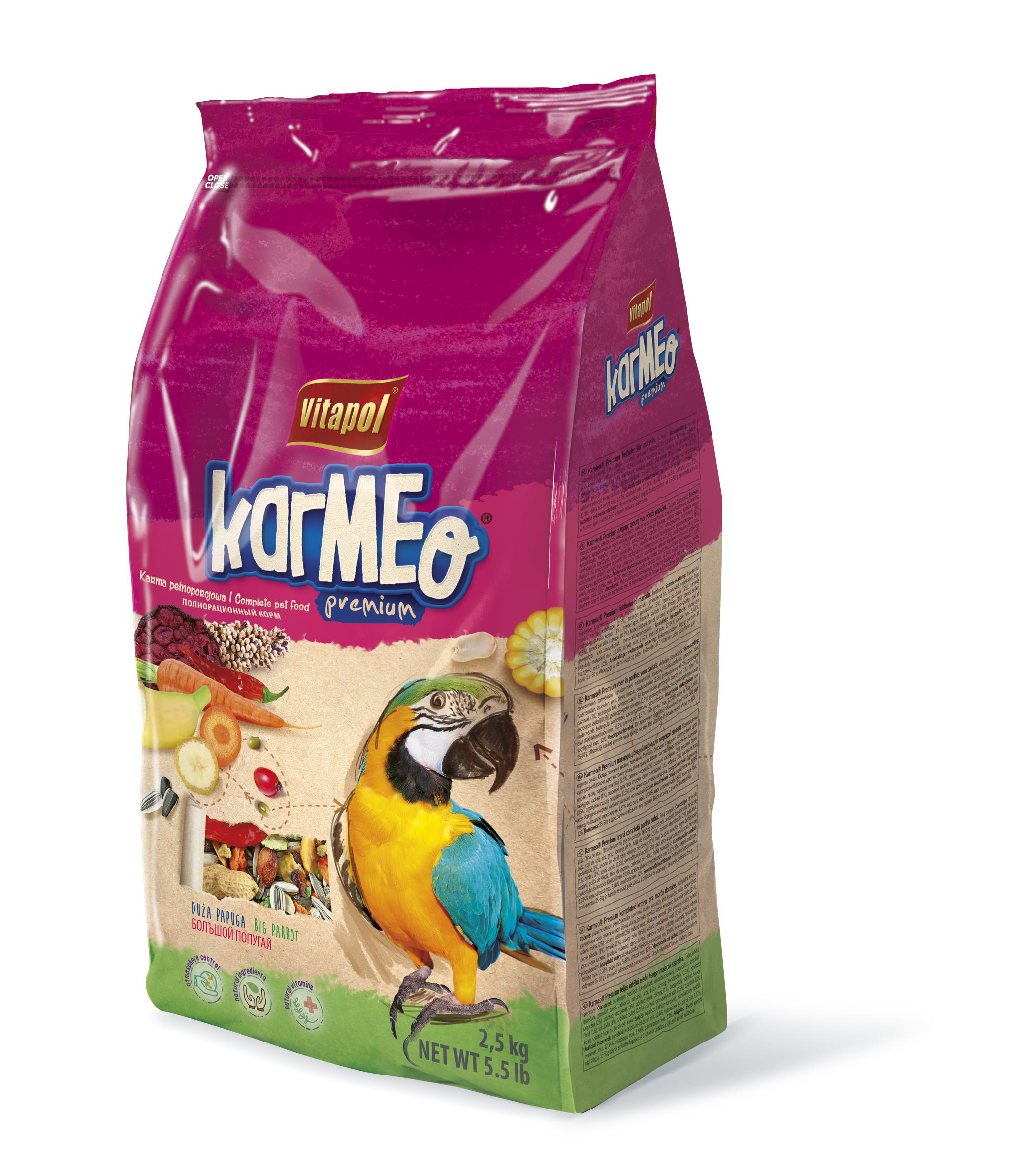 Karmeo Premium pokarm pełnoporcjowy dla dużych papug 2,5 kg