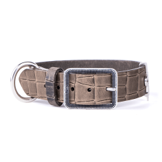 Dove Gray Tucson Collar en Genuine Leather