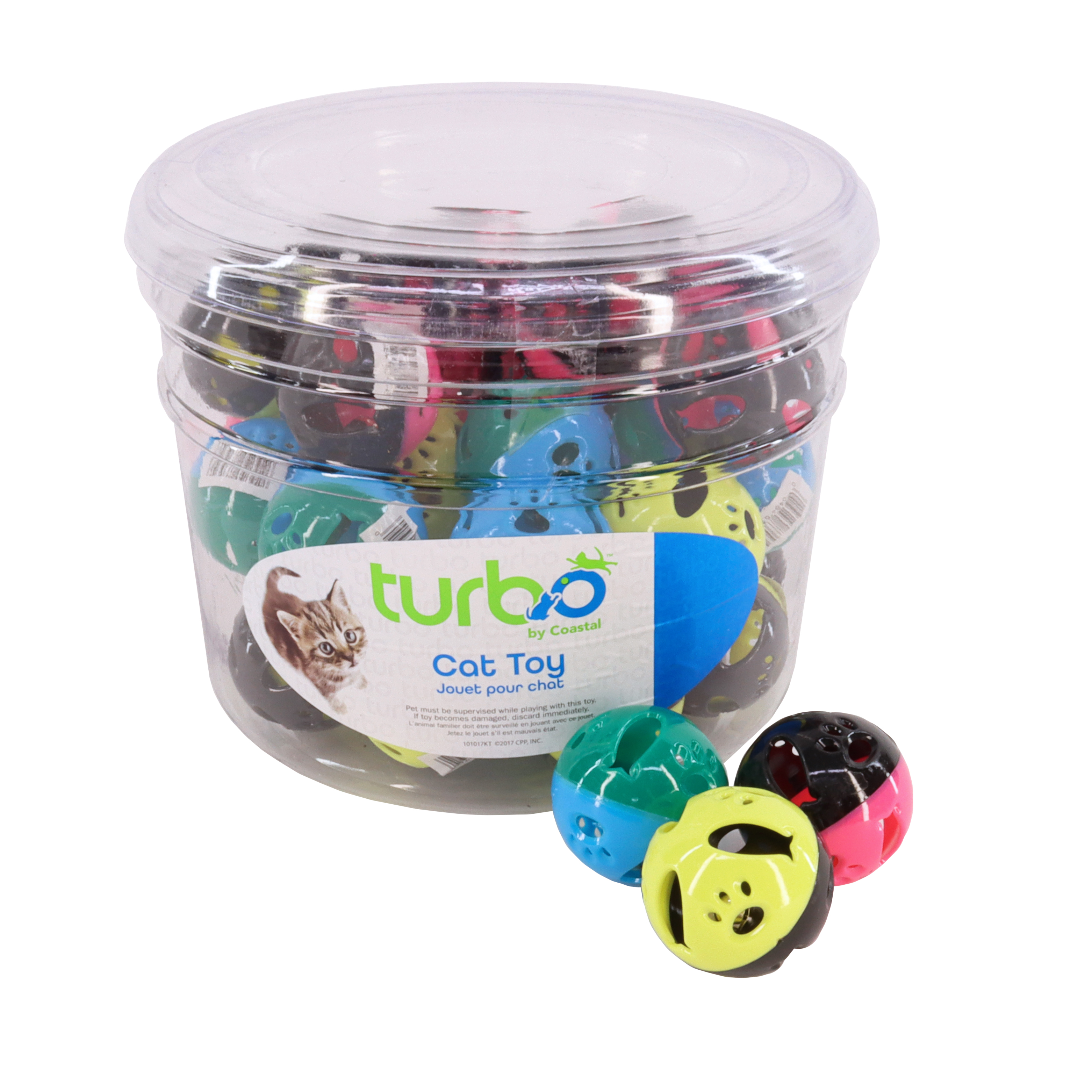 Turbo Plastic Balls Bulk Cat Toy Bin