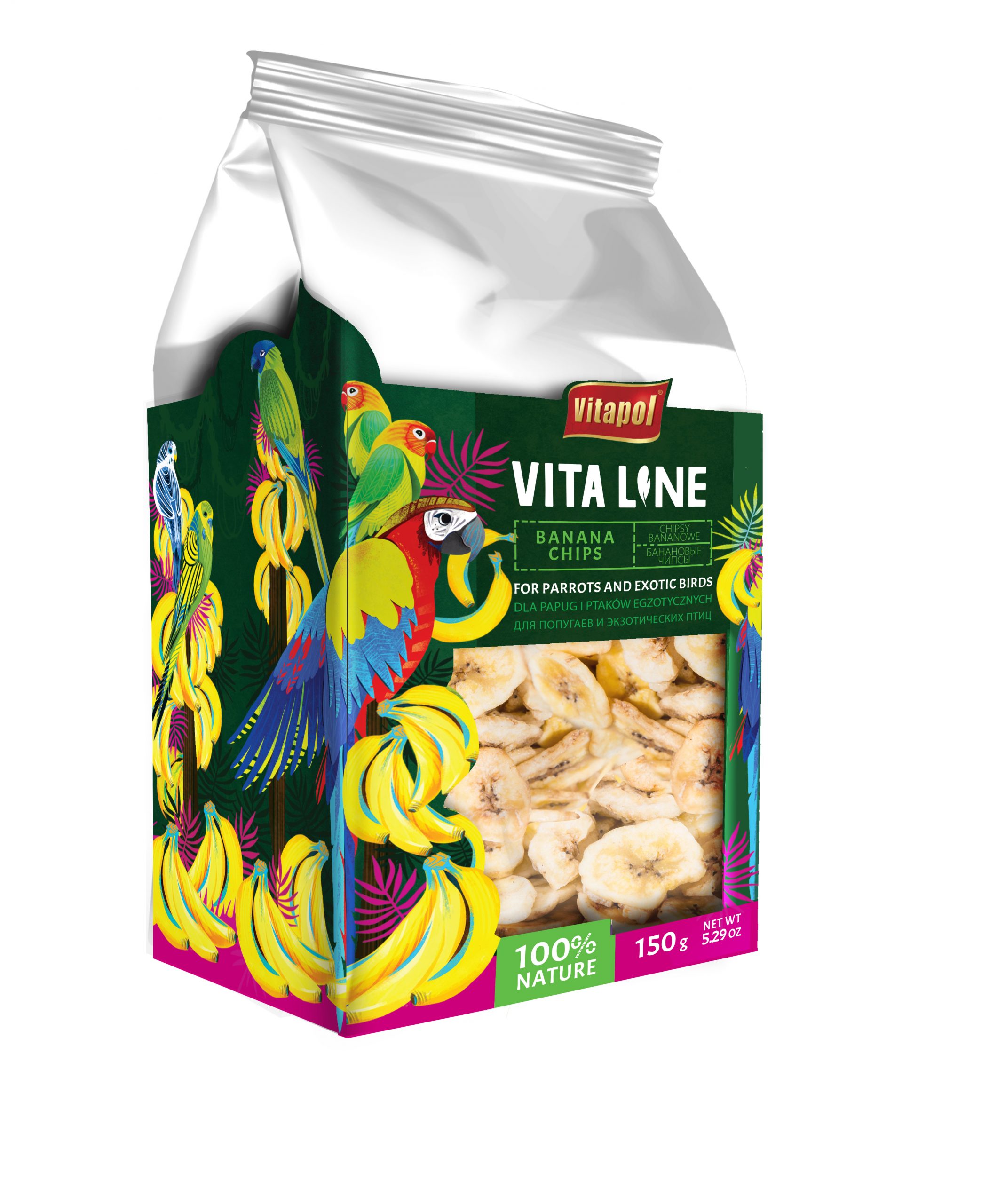 Vitaline Chipsy bananowe dla papug i ptaków egzotycznych 150 g