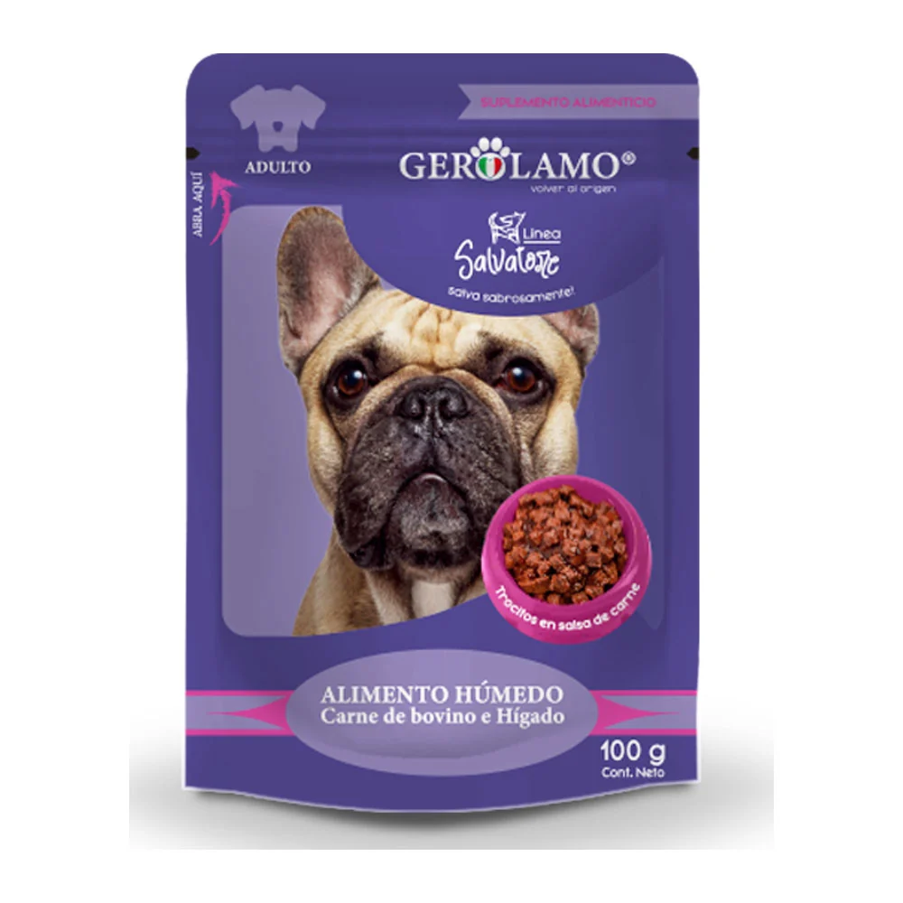 Gerolamo Snacks Pouch Trocitos En Salsa Perro Carne