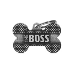 Bronx "The Boss" Big Bone ID Tag en Antique Silver