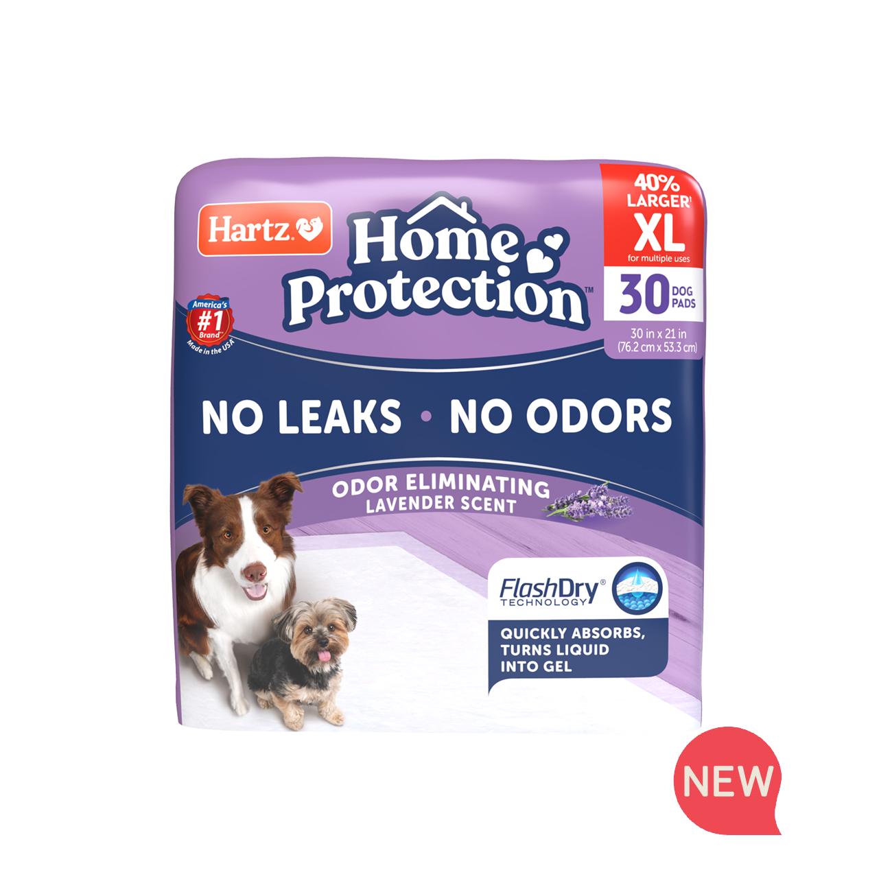 Hartz® Home Protection® XL Odor Eliminating Dog Pads 30 Count - Lavender Scent