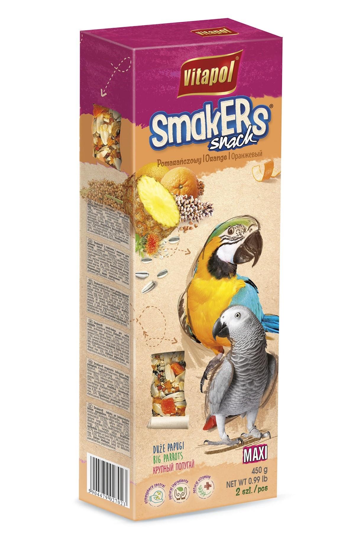 Smakers XXL pomarańczowy dla dużych papug 2 szt.
