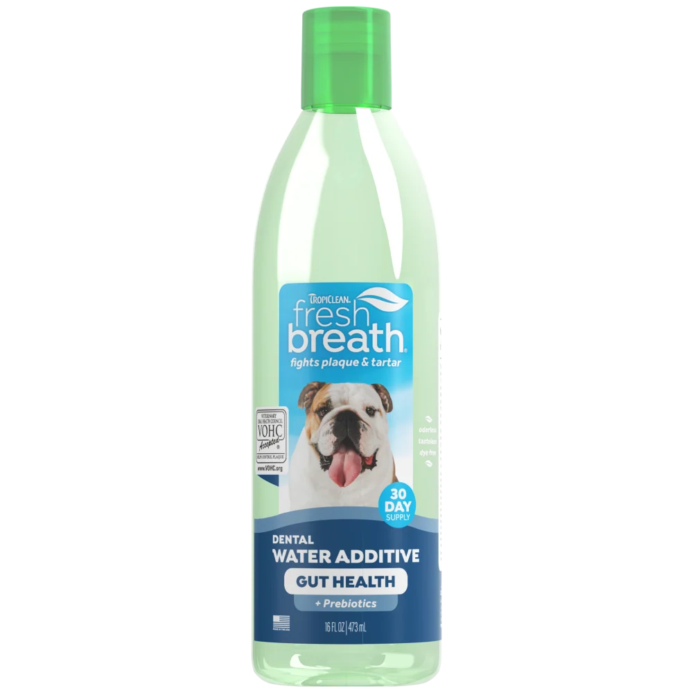 TropiClean Fresh Breath Dental Water Additive Plus Gut Health for Dogs