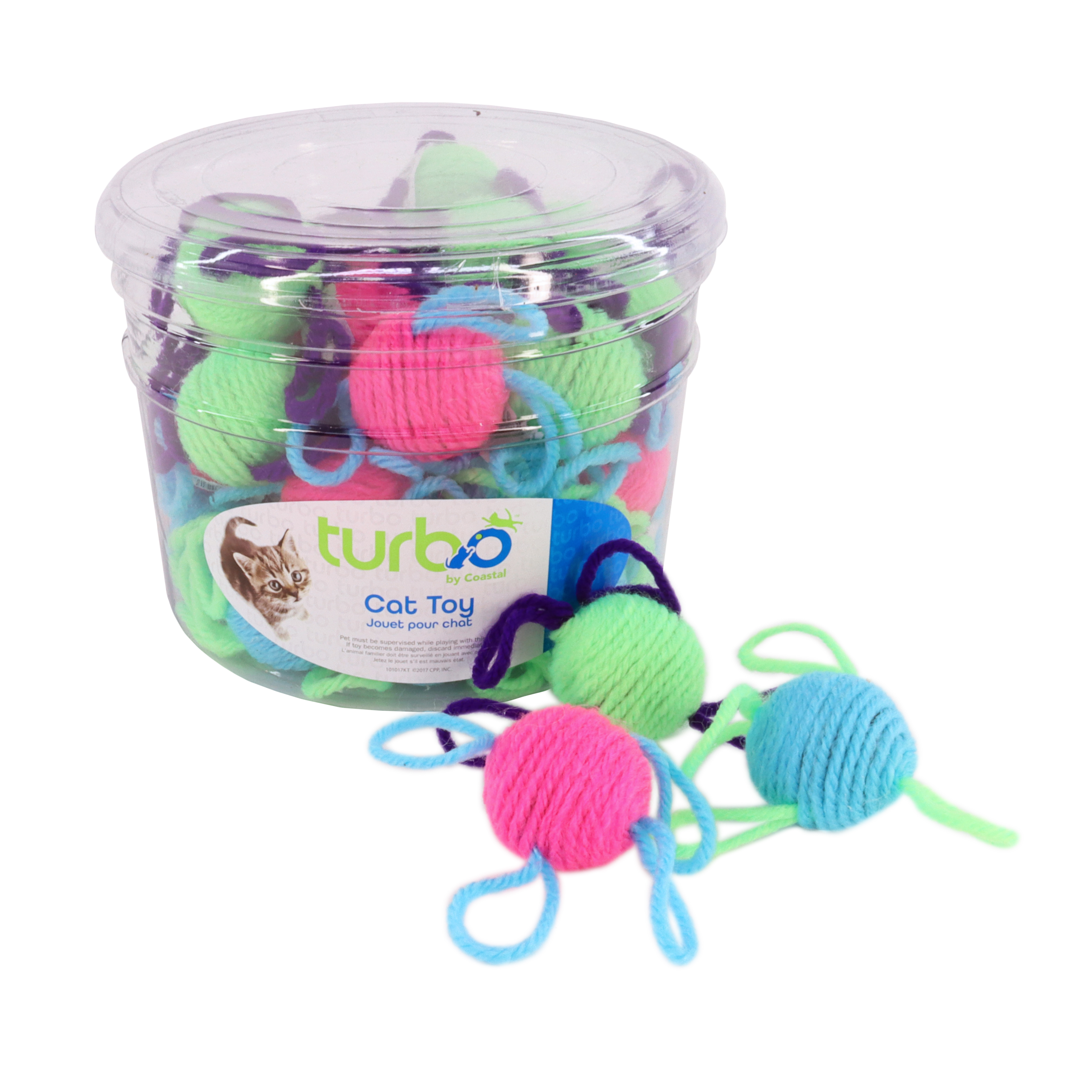 Turbo Wool Balls Bulk Cat Toy Bin