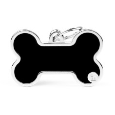 Basic Handmade XL Black Bone ID Tag