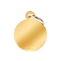 Basic Big Circle ID Tag in Gold-Plated Brass