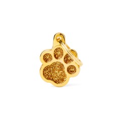 Shine Gold Glitter Paw ID Tag