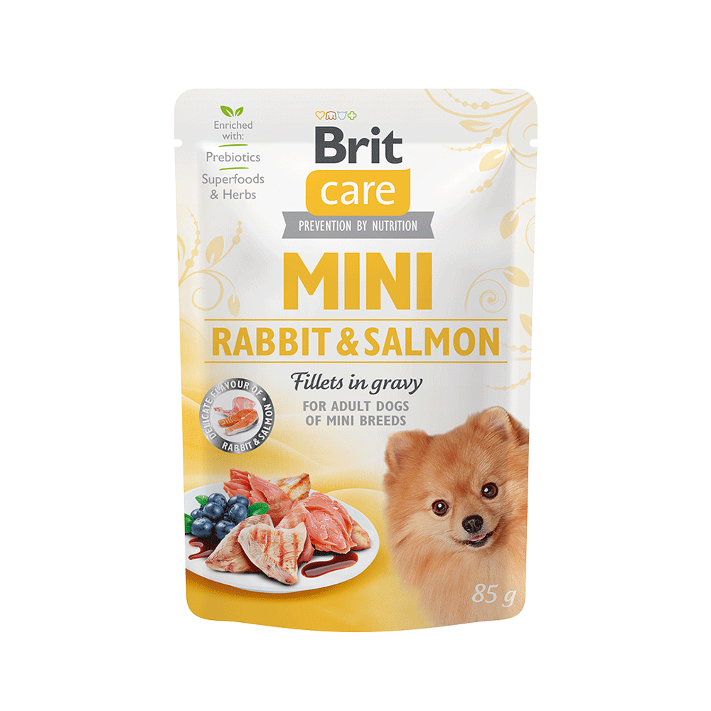 Brit Care Mini Pouches Adult - Fillets in Gravy with Rabbit & Salmon
