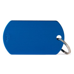 Basic Big Blue Military ID Tag in Aluminum