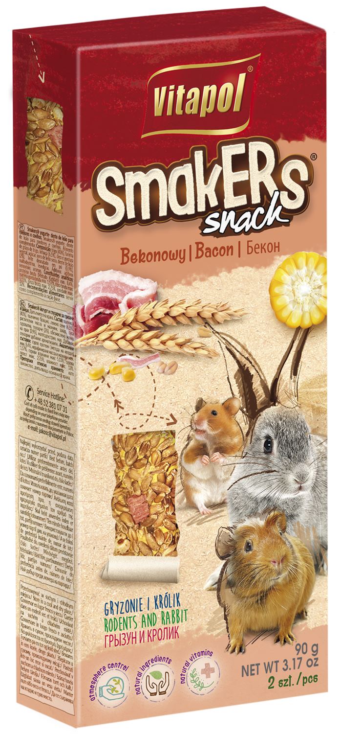 Smakers bekonowy dla gryzoni 2szt 90g