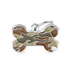 Style Camouflage Big Green Bone ID Tag