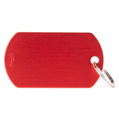 Basic Big Light Red Military ID Tag in Aluminum
