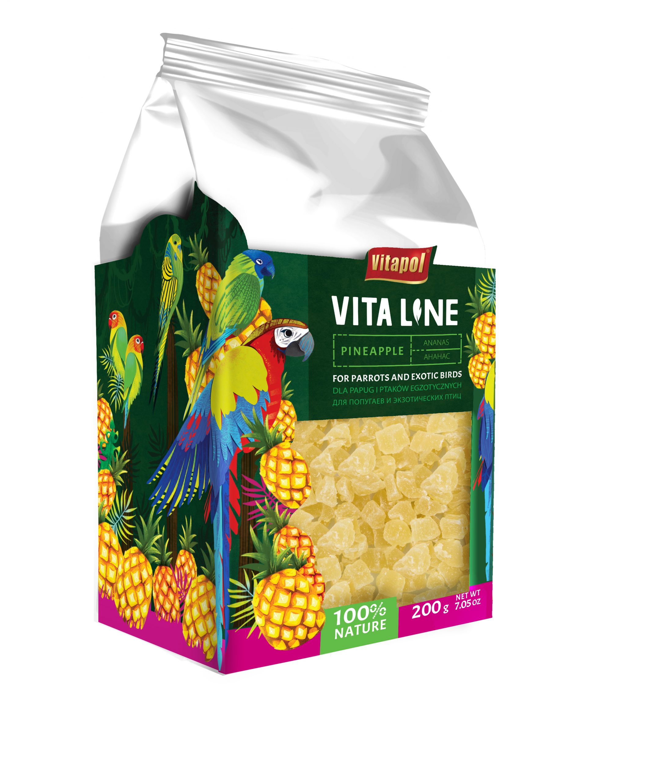 Vitaline Ananas dla papug i ptaków egzotycznych, 200 g