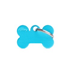 Basic Small Aluminum Light Blue Bone ID Tag