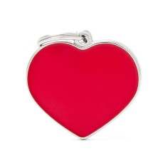 Basic Handmade Big Red Heart ID Tag
