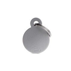 Basic Small Aluminum Gray Circle ID Tag