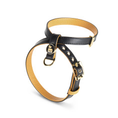 X Hermitage Harness in Black and Ochre Genuine Leather