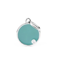 Basic Handmade Light Blue Circle ID Tag
