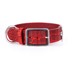 Red Tucson Collar in Genuine Leather