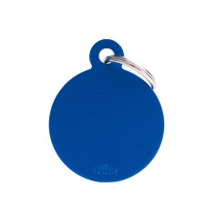 Basic Big Aluminum Blue Circle ID Tag