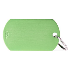 Basic Big Light Green Military ID Tag in Aluminum