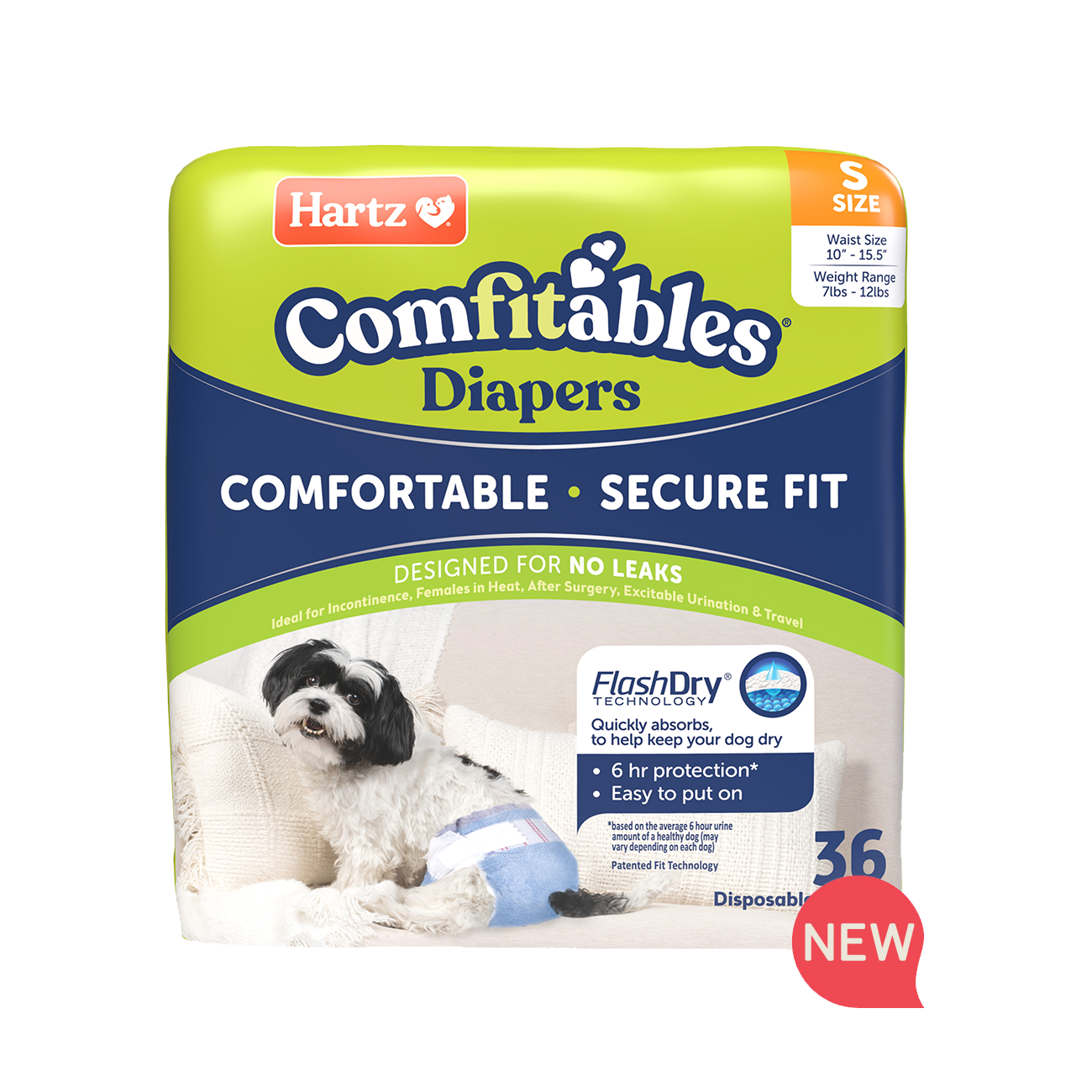 Hartz® Comfitables® Dog Diapers, Size S, 7 - 12 lbs. - 36ct