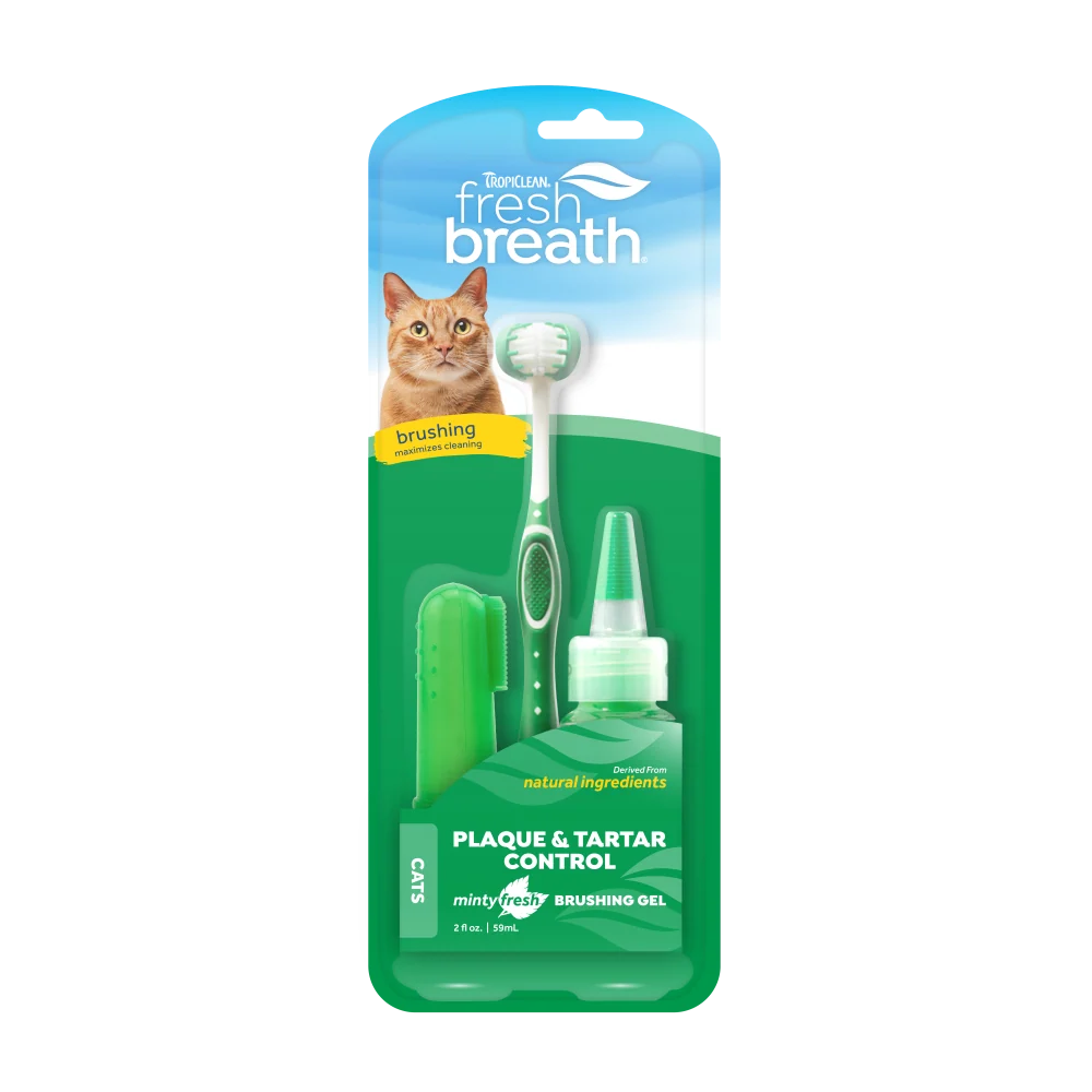 TropiClean Fresh Breath Plaque & Tartar Control Kit for Cats
