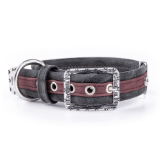 MyFamily London Collar en Fine Crafted Purple Leatherette para Perro