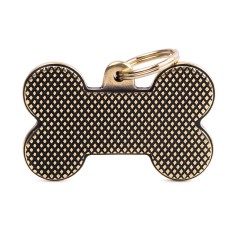 Bronx XL Rhombus Bone ID Tag in English Brass