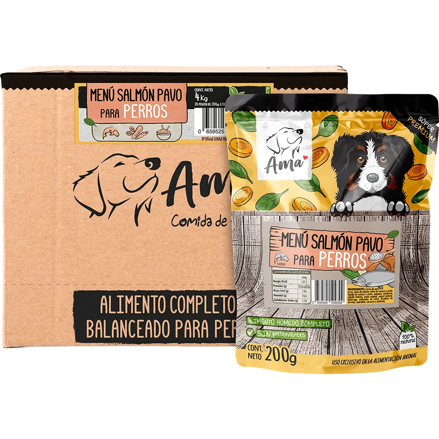 Perro Sachet Menu Salmon - Pavo