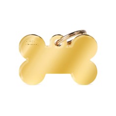 Basic Big Bone ID Tag in Gold-Plated Brass