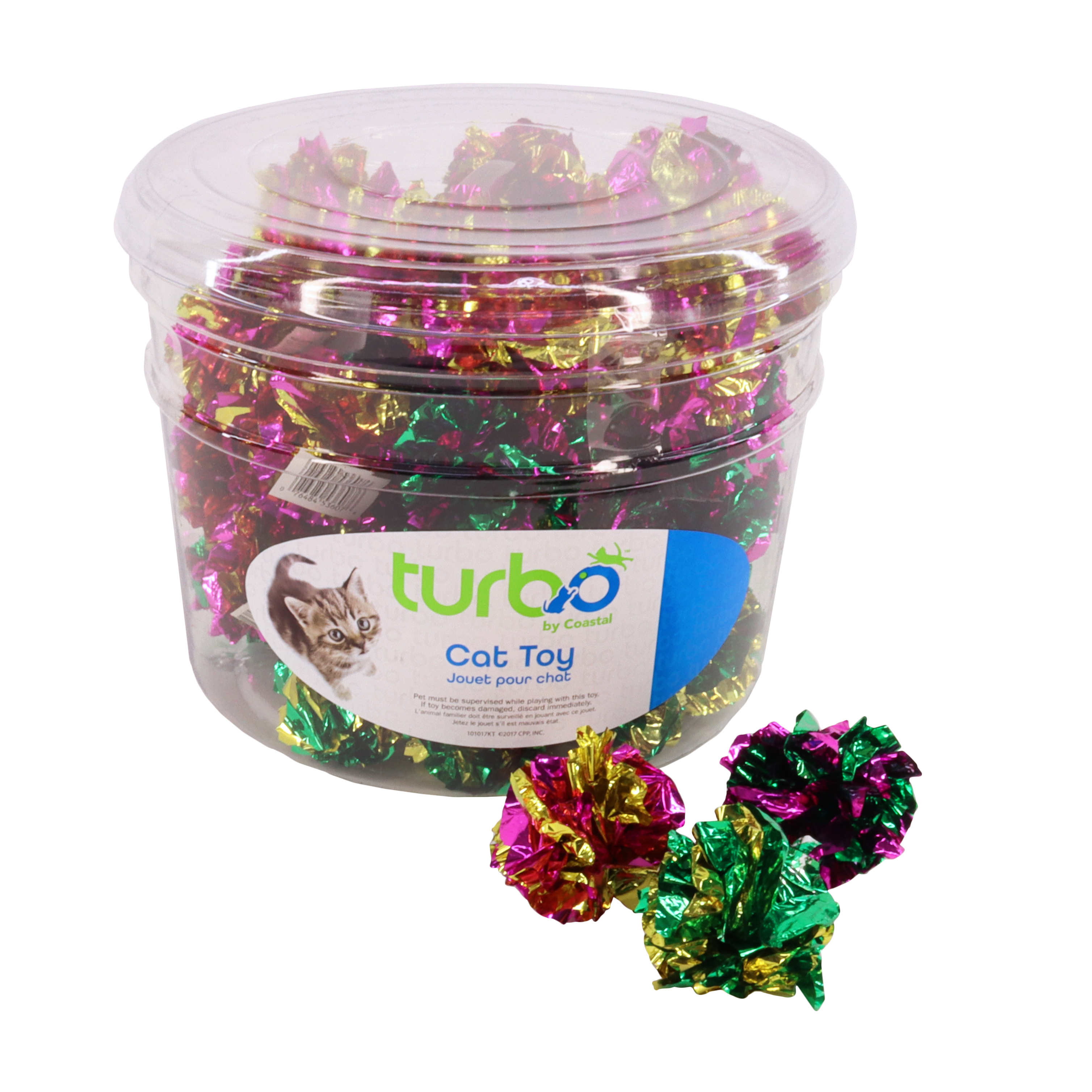 Turbo Krinkle Balls Bulk Cat Toy Bin